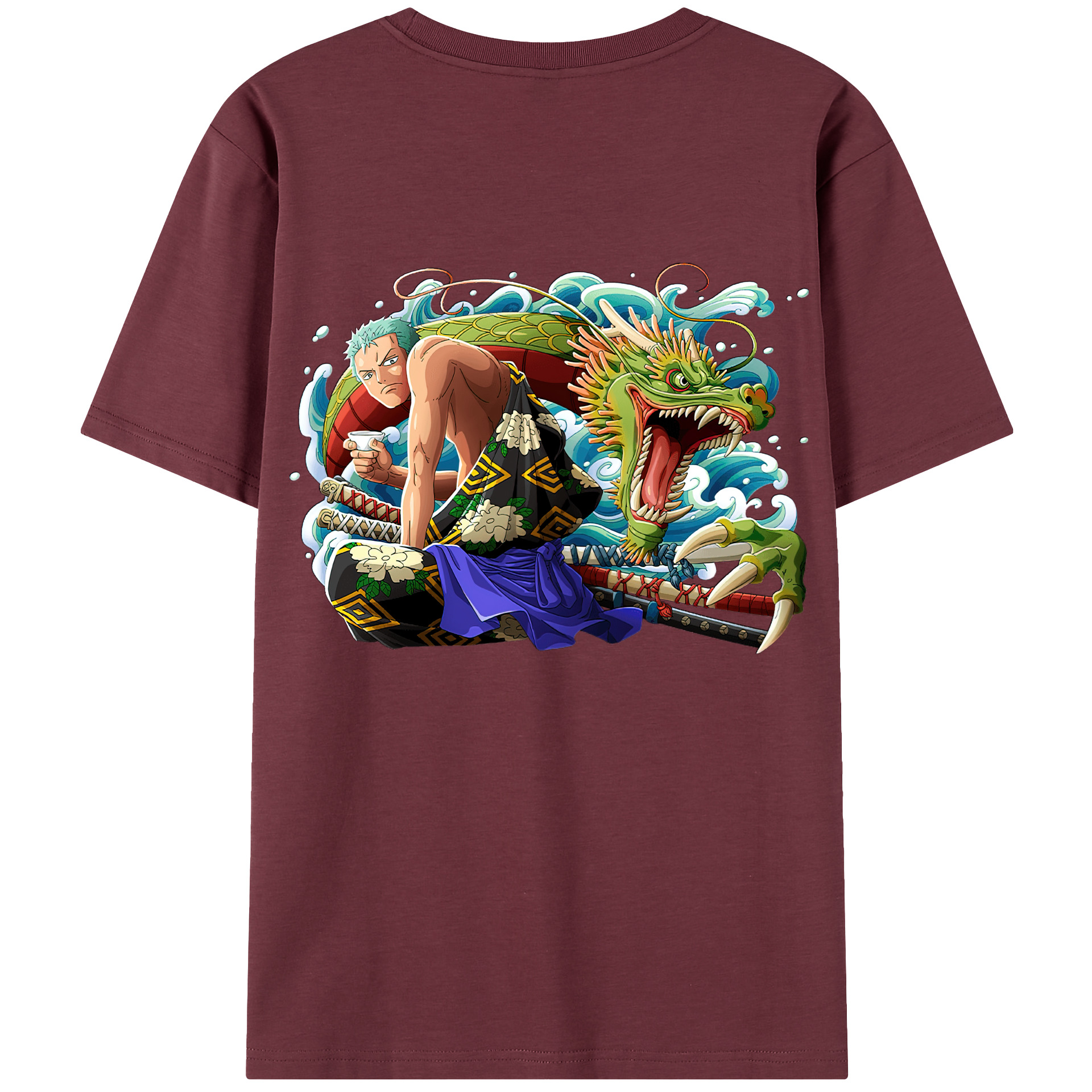 ワンピース ロロノア・ゾロ ONE PIECE Roronoa Zoro 綿100％半袖Tシャツ（背面プリント）